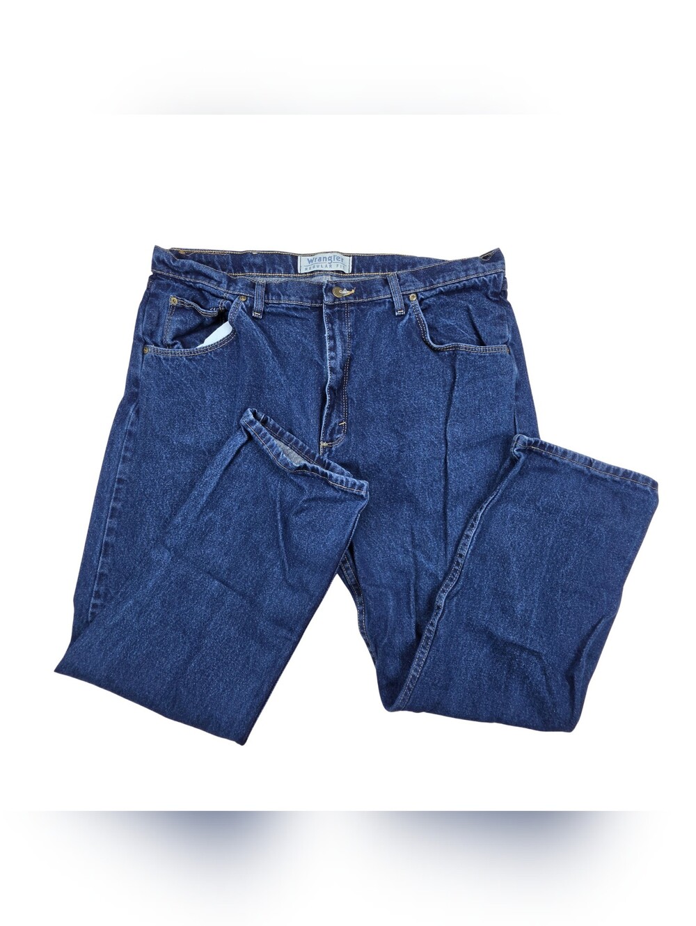 Wrangler Jeans Mens 40x30 Blue Premium Denim Dark Wash Regular Fit Cowboy